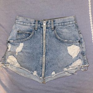 Size 25 LF Carmar Zip Front Denim Mini Skirt